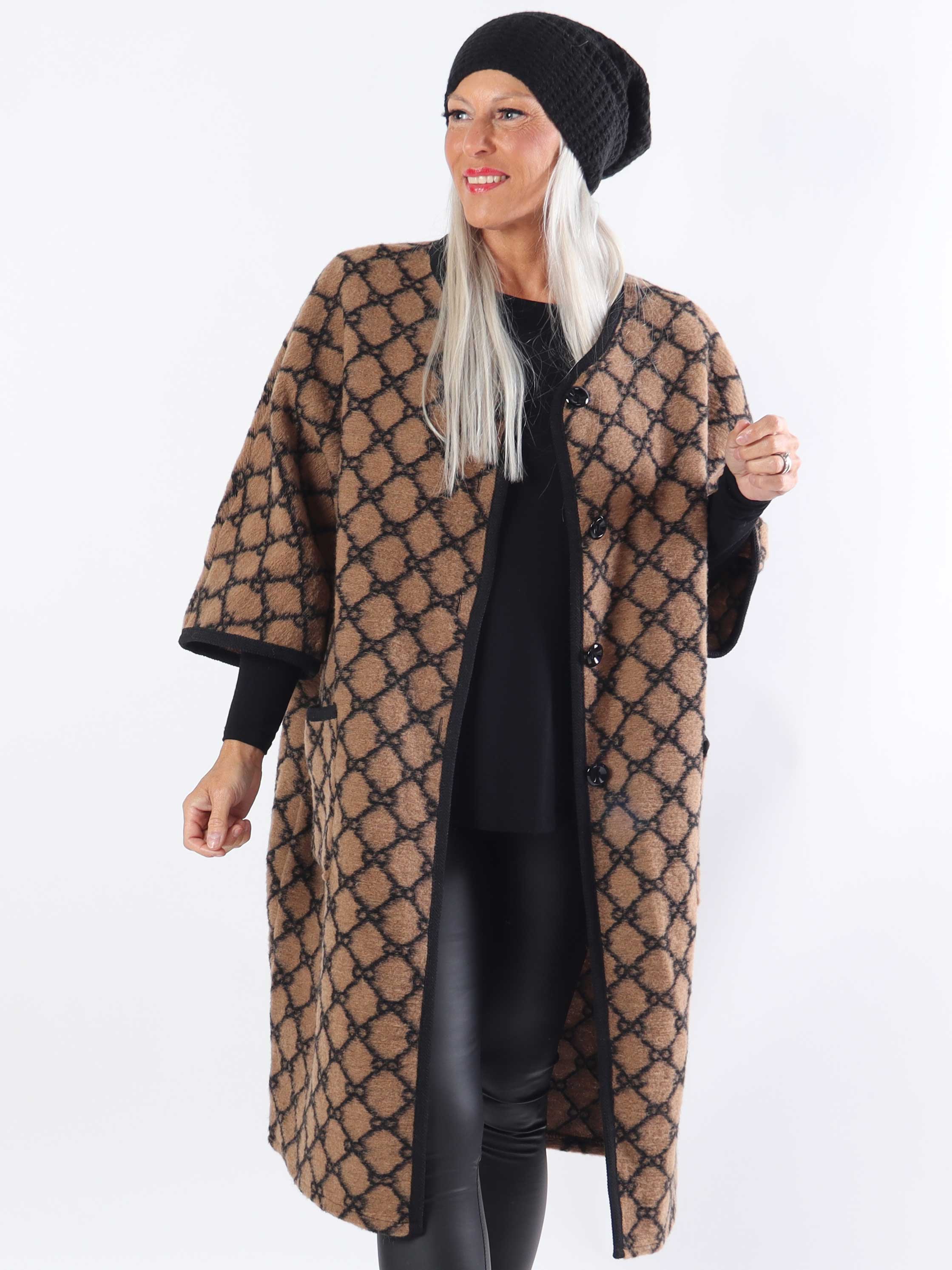 Arianna - Mønstret plus size frakke